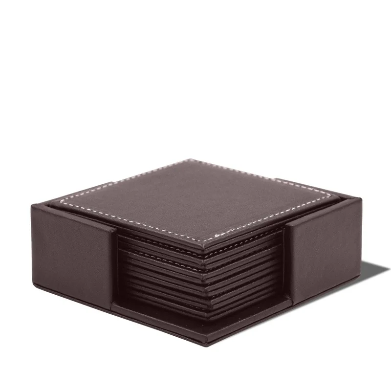 Leather Desk Pad - 6 adet/takım iş deri bardak isı