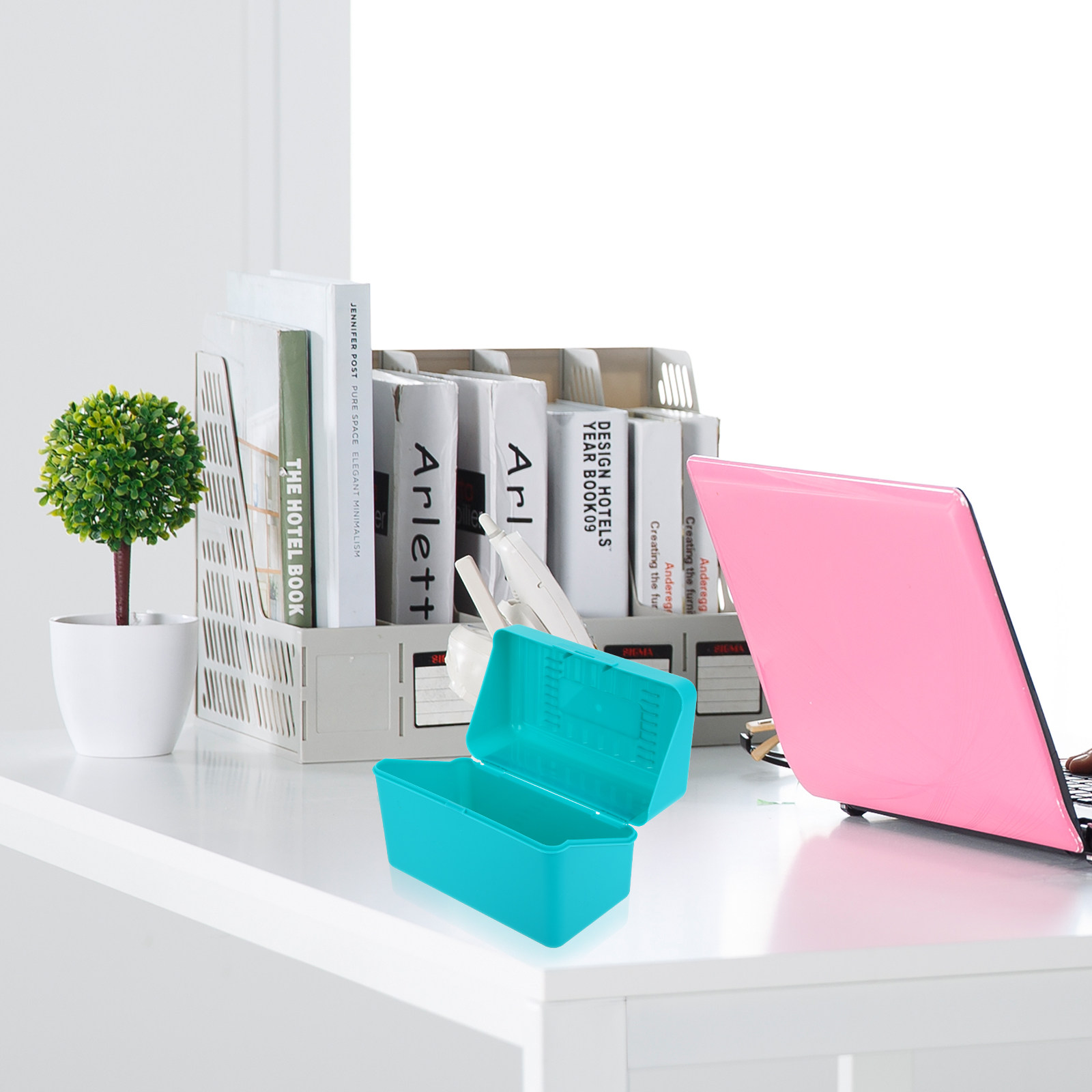 Index Card Holder - 4 Adet Plastik İndeks Kartı Dosya